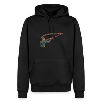 Tir au piège Tir au pigeon en argile Skeet - Sweat à capuche Premium bio Homme - noir - Devant - Nico (187cm)