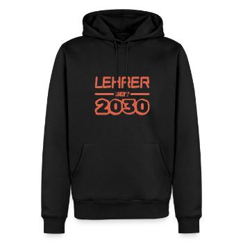 2030 - Männer Premium Bio Hoodie - Schwarz - Vorne - Nico (187cm)