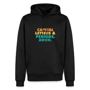ELA Professeur Lettres et Périodes Bruh Grammaire - Sweat à capuche Premium bio Homme - noir - Devant - Nico (187cm)