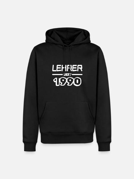 1990 1990 - Männer Premium Bio Hoodie - Schwarz