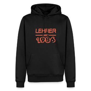 1986 - Männer Premium Bio Hoodie - Schwarz - Vorne - Nico (187cm)