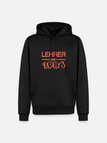 1986 - Männer Premium Bio Hoodie - Schwarz