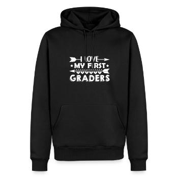 1st Grade Teacher I Love My First Graders - Men’s Premium Organic Hoodie - black - Front - Nico (187cm)