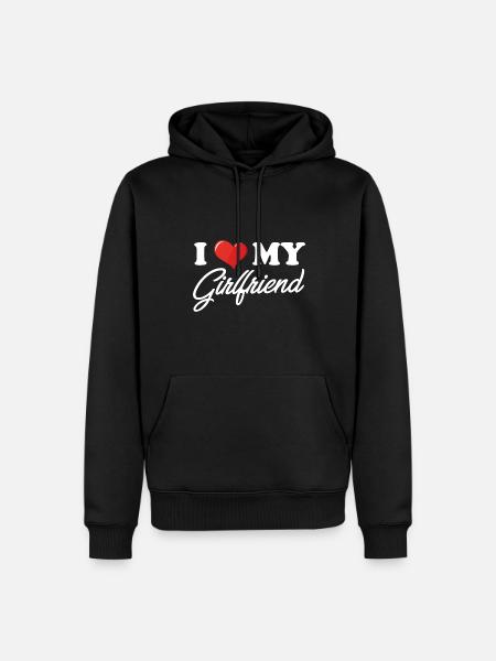 I Heart My Girlfriend Couple Matching I Love My - Herre Premium økologisk hoodie - sort