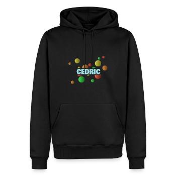 Geschenk für Cedric - Männer Premium Bio Hoodie - Schwarz - Vorne - Nico (187cm)