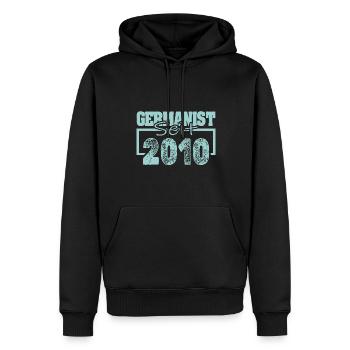 seit 2010 - Männer Premium Bio Hoodie - Schwarz - Vorne - Nico (187cm)