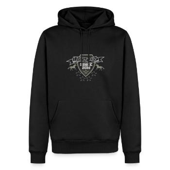 Jahr 2019 - Männer Premium Bio Hoodie - Schwarz - Vorne - Nico (187cm)