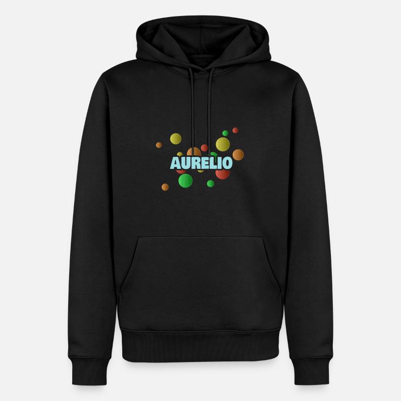 Vorname Aurelio - Männer Premium Bio Hoodie - Schwarz
