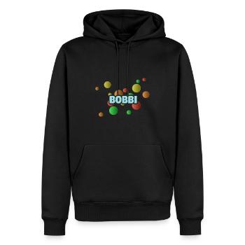 Geschenk für Bobbi - Männer Premium Bio Hoodie - Schwarz - Vorne - Nico (187cm)