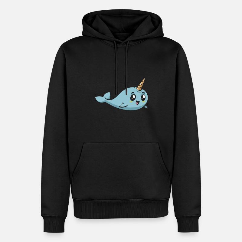 Narwal Einhornwal - Männer Premium Bio Hoodie - Schwarz