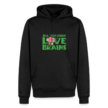 Les enseignants d’Halloween aiment les cerveaux, célèbrent halloween - Sweat à capuche Premium bio Homme - noir - Devant - Nico (187cm)