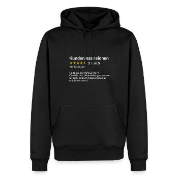 Kundenrezension Damen Spruch beste Zahnärztin - Männer Premium Bio Hoodie - Schwarz - Vorne - Nico (187cm)