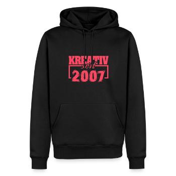 seit 2007 - Männer Premium Bio Hoodie - Schwarz - Vorne - Nico (187cm)