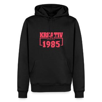 Jahr 1985 - Männer Premium Bio Hoodie - Schwarz - Vorne - Nico (187cm)