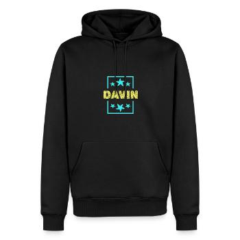 Vorname Davin - Männer Premium Bio Hoodie - Schwarz - Vorne - Nico (187cm)