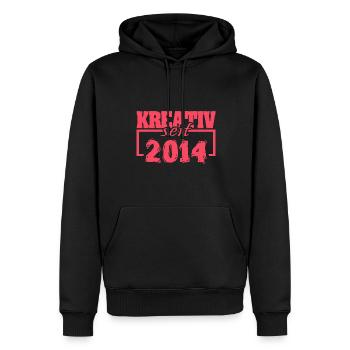 Jahr 2014 - Männer Premium Bio Hoodie - Schwarz - Vorne - Nico (187cm)