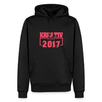 Retro 2017 - Männer Premium Bio Hoodie - Schwarz - Vorne - Nico (187cm)