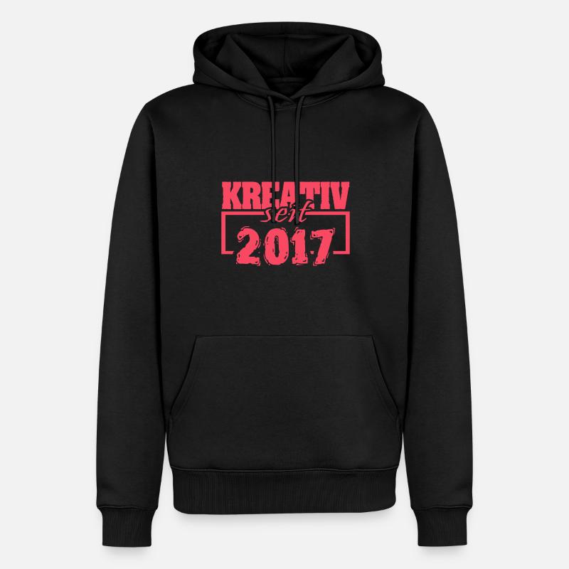 Retro 2017 - Männer Premium Bio Hoodie - Schwarz