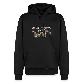 I'm My Therapist's Favorite Mental Wellness - Männer Premium Bio Hoodie - Schwarz - Vorne - Nico (187cm)