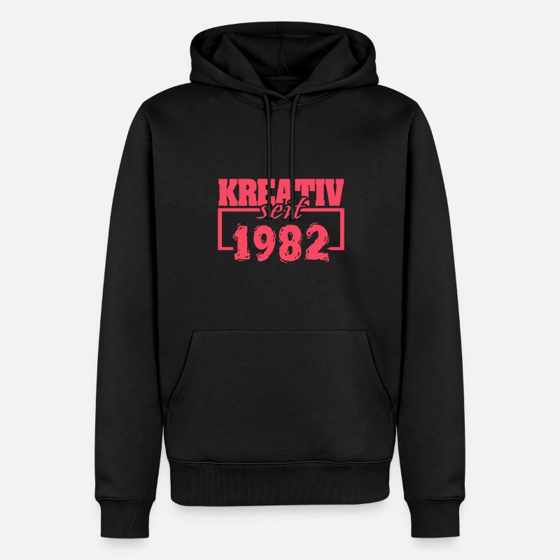 Retro 1982 - Männer Premium Bio Hoodie - Schwarz