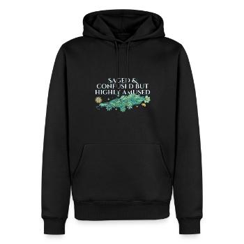 Saged And Confused But Highly Amused Smudge - Männer Premium Bio Hoodie - Schwarz - Vorne - Nico (187cm)