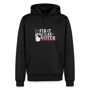 Votre vote compte Votant pour la première fois USA Politique - Sweat à capuche Premium bio Homme - noir - Devant - Nico (187cm)