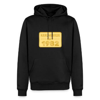 1982 1982 - Männer Premium Bio Hoodie - Schwarz - Vorne - Nico (187cm)