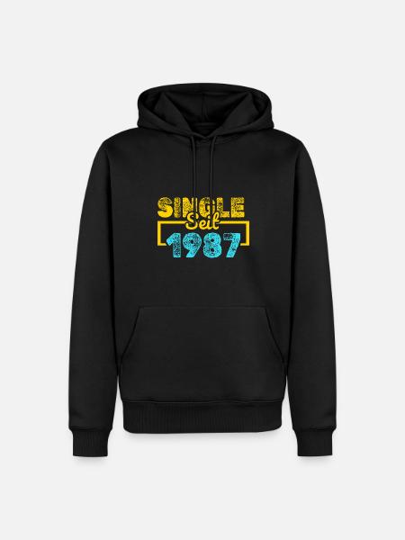 1987 - Männer Premium Bio Hoodie - Schwarz