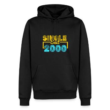 seit 2000 - Männer Premium Bio Hoodie - Schwarz - Vorne - Nico (187cm)