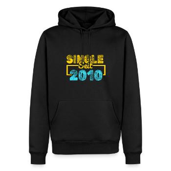 seit 2010 - Männer Premium Bio Hoodie - Schwarz - Vorne - Nico (187cm)