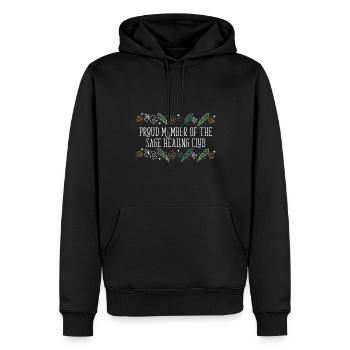 Fier membre du Sage Healing Club Smudge - Sweat à capuche Premium bio Homme - noir - Devant - Nico (187cm)