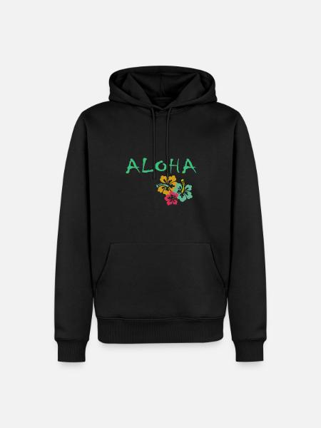 ALOHA - Men’s Premium Organic Hoodie - black