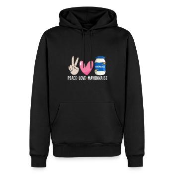 Mayonnaise - Sweat à capuche Premium bio Homme - noir - Devant - Nico (187cm)