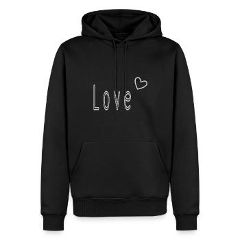VALENTINSTAG. ICH LIEBE DICH. ICH LIEBE DICH. LIEBE. LIEBE - Männer Premium Bio Hoodie - Schwarz - Vorne - Nico (187cm)