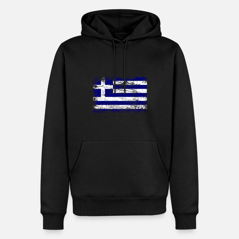 Drapeau de la Grèce - Sweat à capuche Premium bio Homme - noir