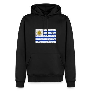 Uruguay - Männer Premium Bio Hoodie - Schwarz - Vorne - Nico (187cm)