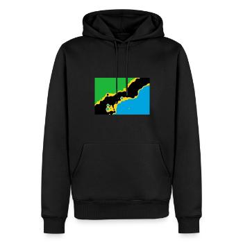 Tansania - Männer Premium Bio Hoodie - Schwarz - Vorne - Nico (187cm)