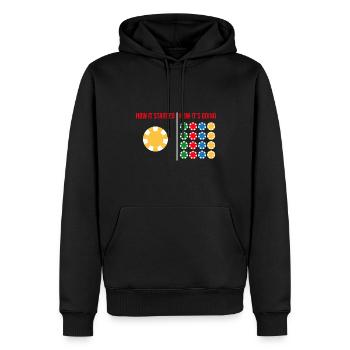 Comment ça a commencé Comment ça va jouer aux cartes Poker - Sweat à capuche Premium bio Homme - noir - Devant - Nico (187cm)