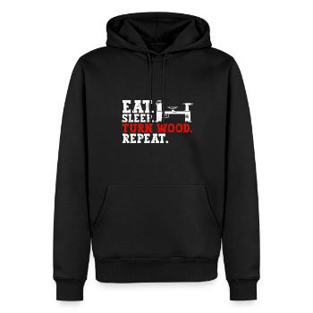 Turning Wood Lathe Lathe - Men’s Premium Organic Hoodie - black - Front - Nico (187cm)