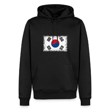 Corée du Sud - Sweat à capuche Premium bio Homme - noir - Devant - Nico (187cm)