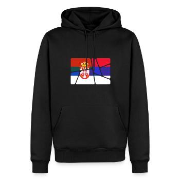 Serbien Serbien - Männer Premium Bio Hoodie - Schwarz - Vorne - Nico (187cm)