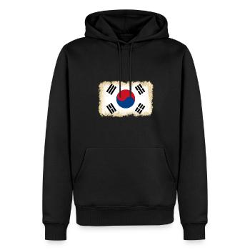 Corée du Sud Corée du Sud - Sweat à capuche Premium bio Homme - noir - Devant - Nico (187cm)