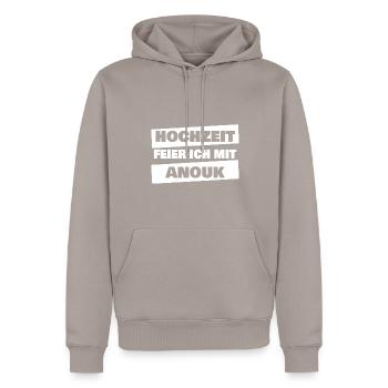 Anouk - Männer Premium Bio Hoodie - Taupe - Vorne - Nico (187cm)