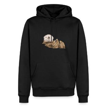 Seeotter - Männer Premium Bio Hoodie - Schwarz - Vorne - Nico (187cm)