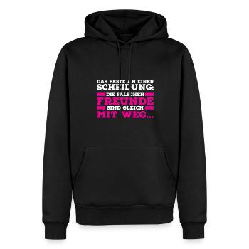Das Beste An Einer Scheidung: Die Falschen Freunde - Männer Premium Bio Hoodie - Schwarz - Vorne - Nico (187cm)