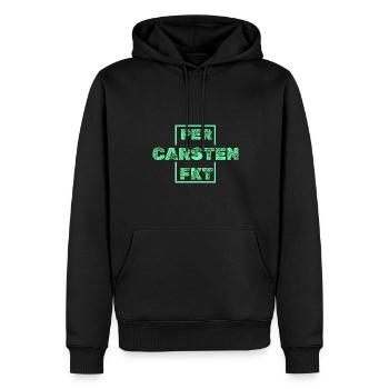 Einzigartig Carsten - Männer Premium Bio Hoodie - Schwarz - Vorne - Nico (187cm)