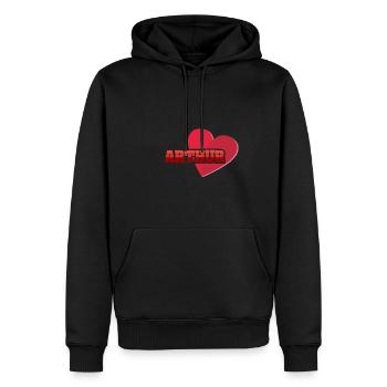 Cœurs Arthur - Sweat à capuche Premium bio Homme - noir - Devant - Nico (187cm)