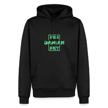 Einzigartig Damian - Männer Premium Bio Hoodie - Schwarz - Vorne - Nico (187cm)