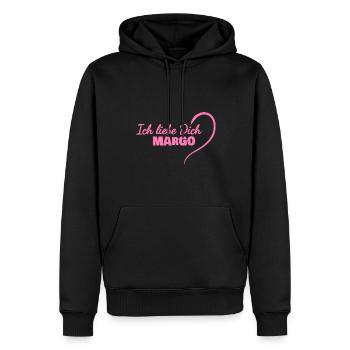 LiebeDich Margo - Männer Premium Bio Hoodie - Schwarz - Vorne - Nico (187cm)