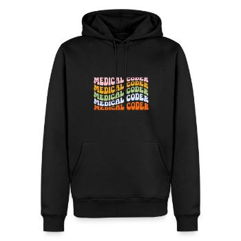 Spécialiste du codage de codeur médical - Sweat à capuche Premium bio Homme - noir - Devant - Nico (187cm)